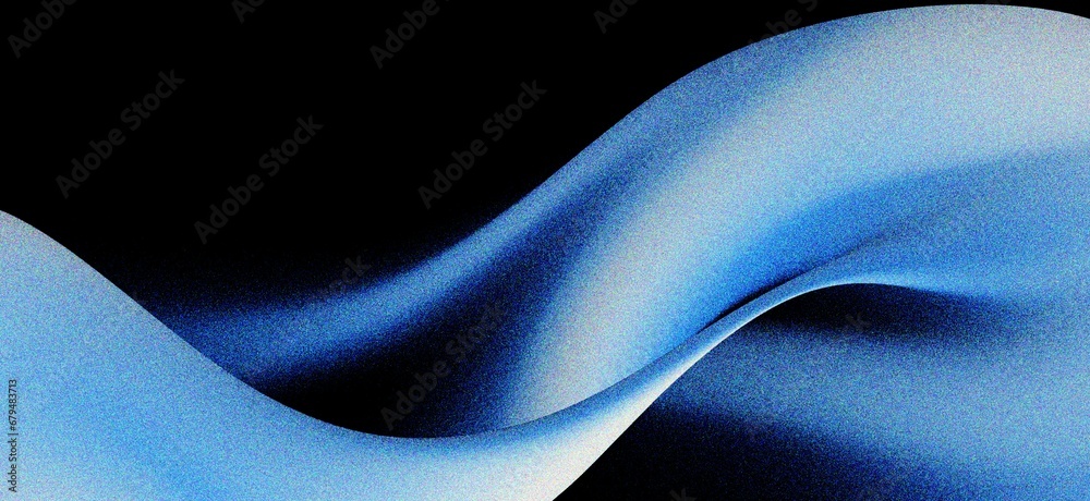 abstract blue wavy gradient background with grain and noise texture for ...