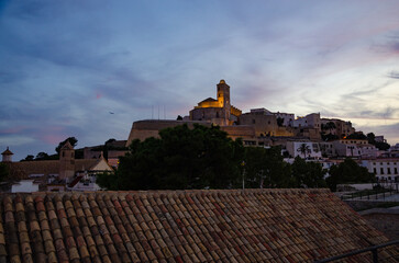 Beautiful sights in Ibiza Spain of the rugged coast, Mediterranean sea and charming architecture 