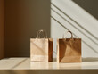 Empty shopping bag for branding, kraft paper bag, logo poftfolio, With Generative AI technology
