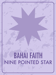 Wall Mural - A Purple Card with the Nine-Pointed Star Symbol of the Bahai Faith