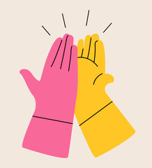 High five sign. Colorful vector illustration