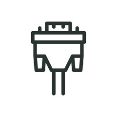Poster - CNC programming cable isolated icon, VGA cable plug vector icon with editable stroke