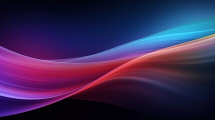 Poster - Abstract colorful waves on a dark background.