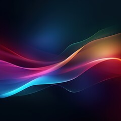 Wall Mural - Abstract colorful waves on a dark background.