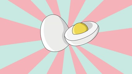 Sticker - Animated boiled egg icon with a rotating background