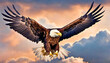 bald eagle in flight, Majestic Bald Eagle Soaring Through the Sky, Graceful Flight of a Bald Eagle in the Wilderness