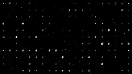 Poster - Template animation of evenly spaced school bag symbols of different sizes and opacity. Animation of transparency and size. Seamless looped 4k animation on black background with stars