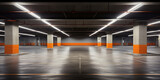 Fototapeta  - An unoccupied multi-level parking garage