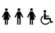 トイレピクトサインのアイコンセット,男女,車椅子,ジェンダーレス