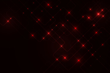 Wall Mural - Vector abstract line circuit technology futuristic. Red light hi-tech background.