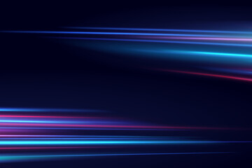 Wall Mural - Horizontal neon lines.Blue speed lines.Motion light effect.Vector. red.Vector illustration of a blue color. Light effect. Abstract laser beams of light. Chaotic neon rays of light .