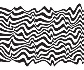 Aufkleber - Background with wavy lines. Twisted duo tone backgrounds. Abstract pattern from lines, halftone effect. Black and white texture. Minimalist design template for poster, banner, cover, postcard.	
