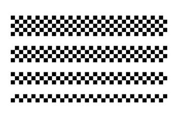 Wall Mural - black and white checker pattern vector illustration set. abstract checkered chessboard or checkerboa