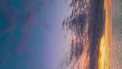 Wall Mural - Tranquility Clouds Float Natural Background Sky. Cumulus Sky Time-lapse . Cloudy Sky With Clouds. River Landscape In Sunny Spring Day Timelapse Transition To Evening Sky. Cumulus Clouds Float Above