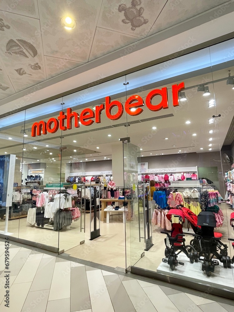 Brand Motherbear children’s shop in shopping mall in Moscow