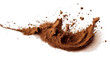 Flying Coffee Powder Scattered On Transparent Background