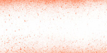 Orange Watercolor Ombre Leaks And Splashes Texture On White Watercolor Paper Background With Scratches. Abstract Orange Powder Splattered Background, Freeze Motion Of Color Powder Exploding/throwing.