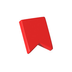 Poster - bookmark 3d icon red color