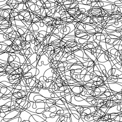 Poster - Blot doodle background wavy curve lines, cartoon doodle background