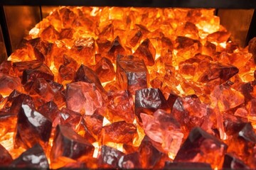 Sticker - close up of the glowing embers inside an oven