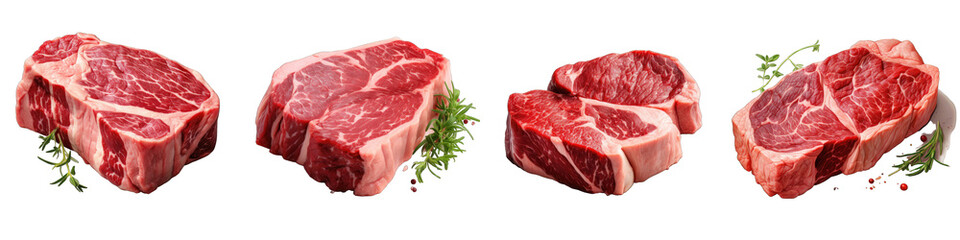 Wall Mural - Raw fresh beef steak  Hyperrealistic Highly Detailed Isolated On Transparent Background Png File