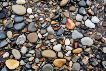 Wall Mural - macro shot of pebbles in a river bed