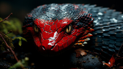 Wall Mural - close up view of red dragon in nature