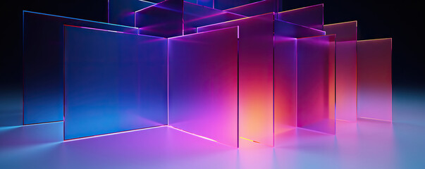 Poster - digital abstract background. can be used for technological processes, neural networks and ai, digita