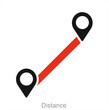 Distance and pin icon conncept