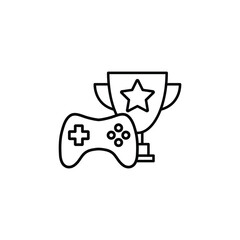 video game winner icon vector with trophy Cybersport icon 