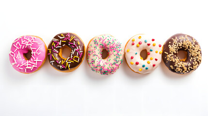 Wall Mural - donuts isolated on white