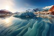 melting glacier in bright sunlight