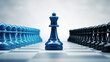 Leadership and managerial concepts in corporate and business, Significant blue pawn representing the authority of an individual