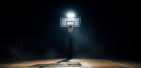 Wall Mural - Basketball hoop in the basketball court