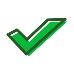 Poster - Flat design Modern check mark icon. Vector.