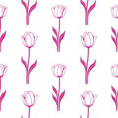  Floral botanical texture pattern . Seamless tulip flower pattern can be used for wallpaper, pattern fills, web page background, surface textures.