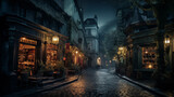 Fototapeta Londyn - old town street in night