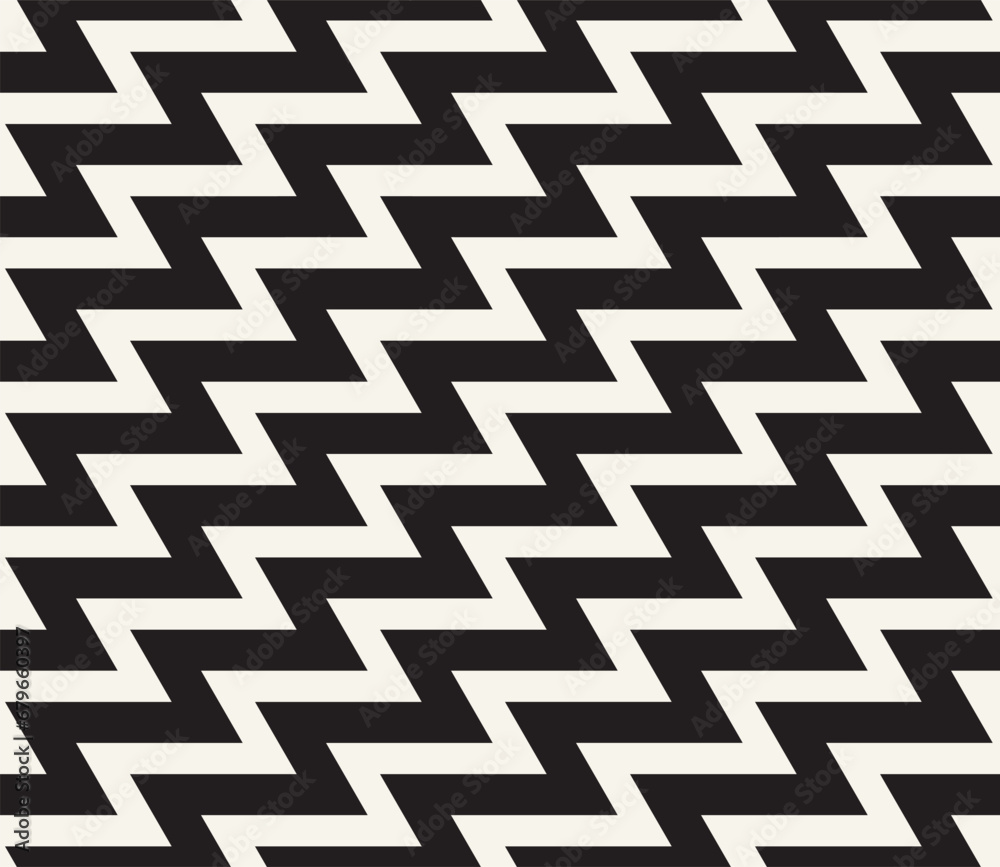 Vector seamless pattern. Repeating geometric elements. Stylish monochrome background design.
