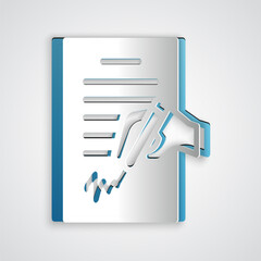 Poster - paper cut petition icon isolated on grey background. paper art style. vector