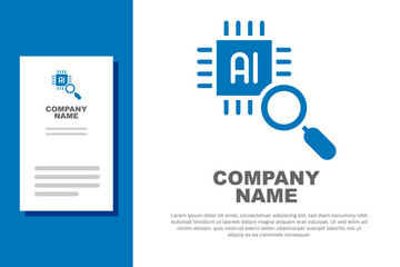 Poster - Blue Computer processor with microcircuits CPU icon isolated on white background. Chip or cpu with circuit board. Micro processor. Logo design template element. Vector