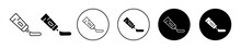 Toothpaste Tube Icon Set. Ointment Cream Gel Paste Vector Symbol In Black Filled And Outlined Style.