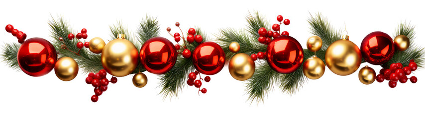 christmas garland isolated on white