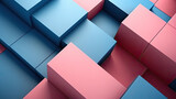 Fototapeta Do przedpokoju - abstract background of cubes, red blue abstract background, futuristic design, 3d cubes modern technology background	