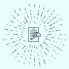 Poster - black line petition icon isolated on grey background. abstract circle random dots. vector