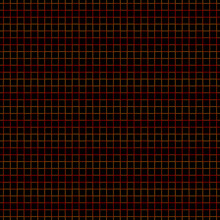 Outline Symmetric Geometric Abstract. Seamless Pattern With Red And Orange Check Ornament On Black Background. Repeated Squares Motif. Can Be Used For Textile Print. Grill Vector Illustration