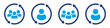 © Max - Customer retention icon set. Returning client sign. User avatar with round arrow.