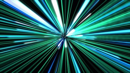 Wall Mural - Super High Speed Futuristic Technology Illustration Seamless. Fast Data Transmitting Digital Information Stream Blue Green Lines. Neon Trails Loop Background 3d Animation Abstract Concept 4k UHD