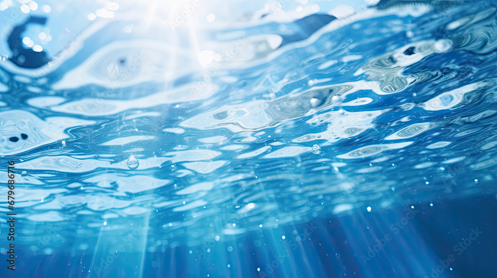 Water surface texture with bubbles and splashes that is defocused ...