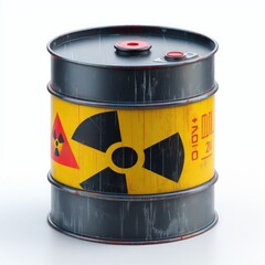 radioactive waste barrel isolated white