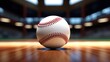 Ball of baseball with blurry background
